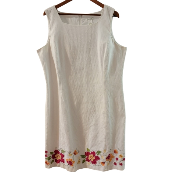 Lizgolf Dresses & Skirts - Lizgolf Women's White Square Neck Sleeveless Sheath Dress Size 18‎